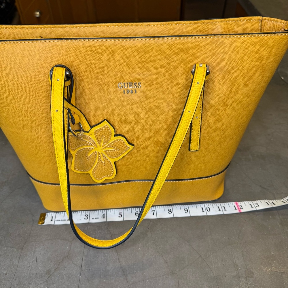 Guess Women’s Mustard Yellow Chandler Tote Purse - Picture 4 of 9